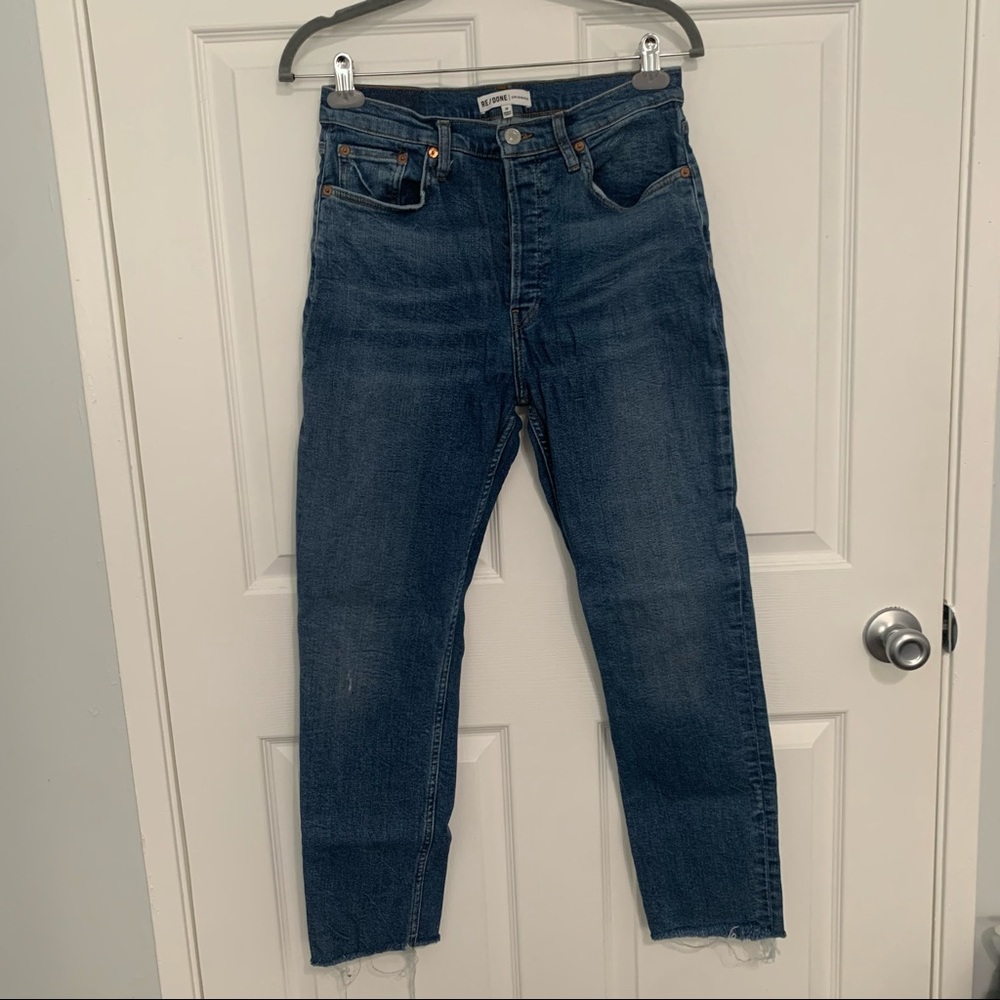 RE/DONE Straight Leg High Rise Jeans
